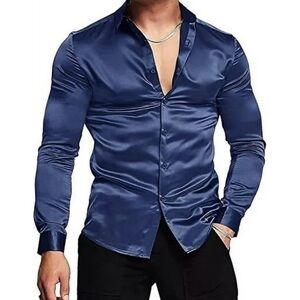 D’amante couture collection Button-Up Shirt in Navy Blue.Size 18.5 (34-35)big